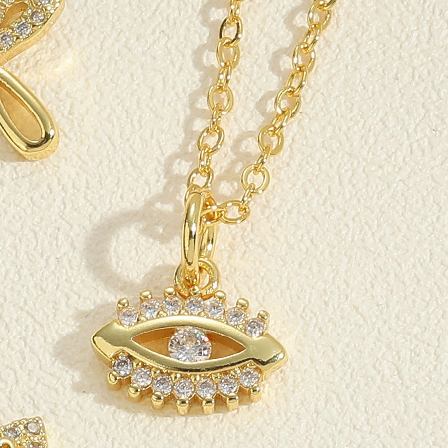 Wholesale Four Leaf Clover Cross Zircon Pendant Necklace