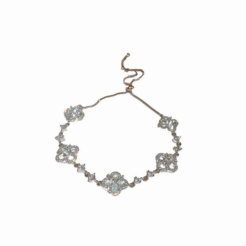 Wholesale Four Petal Flower Zircon Flower Bracelet