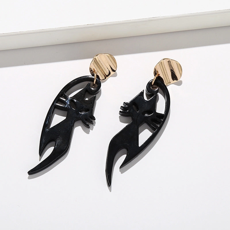 Wholesale Fox Animal Acrylic Metal Earrings