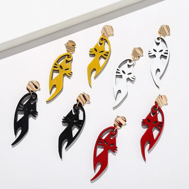 Wholesale Fox Animal Acrylic Metal Earrings