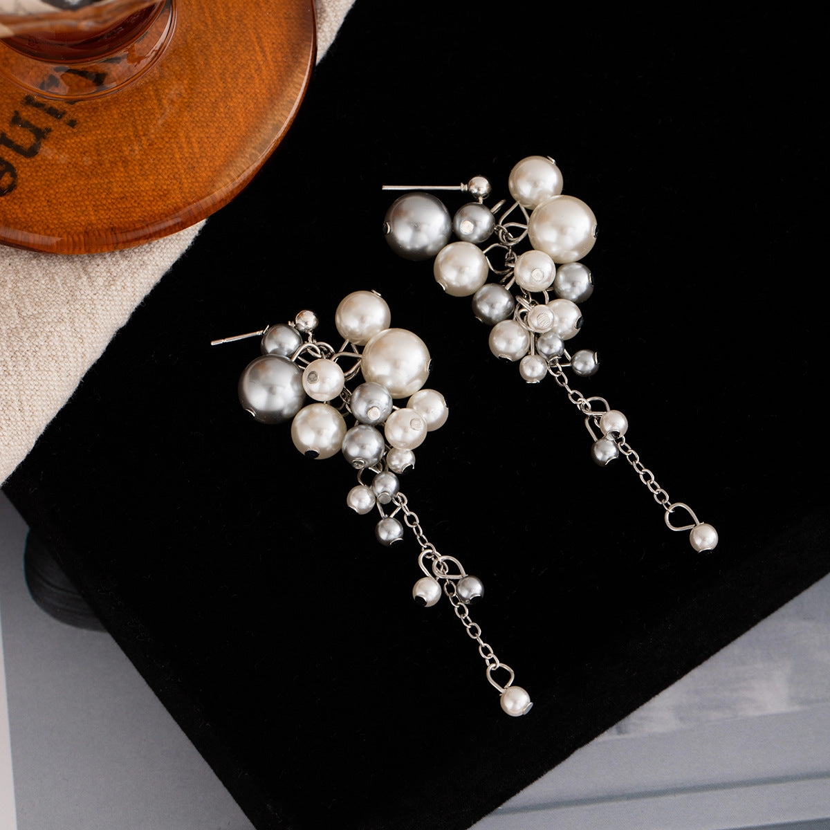 Wholesale French Pearl Tassel Long Earrings