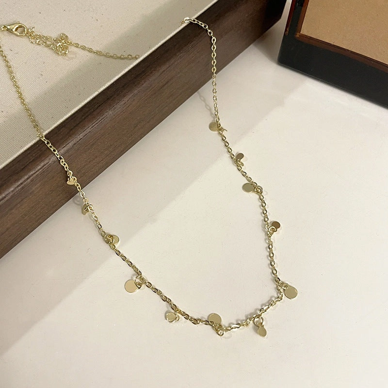 Wholesale French retro star and moon necklace colorful beaded clavicle chain