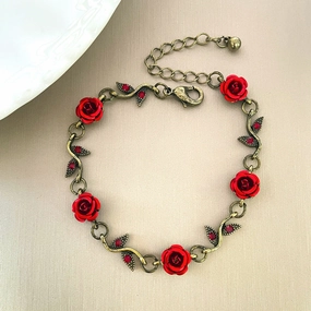 Wholesale French Style Rose Diamond Three-dimensional Alloy Bracelet