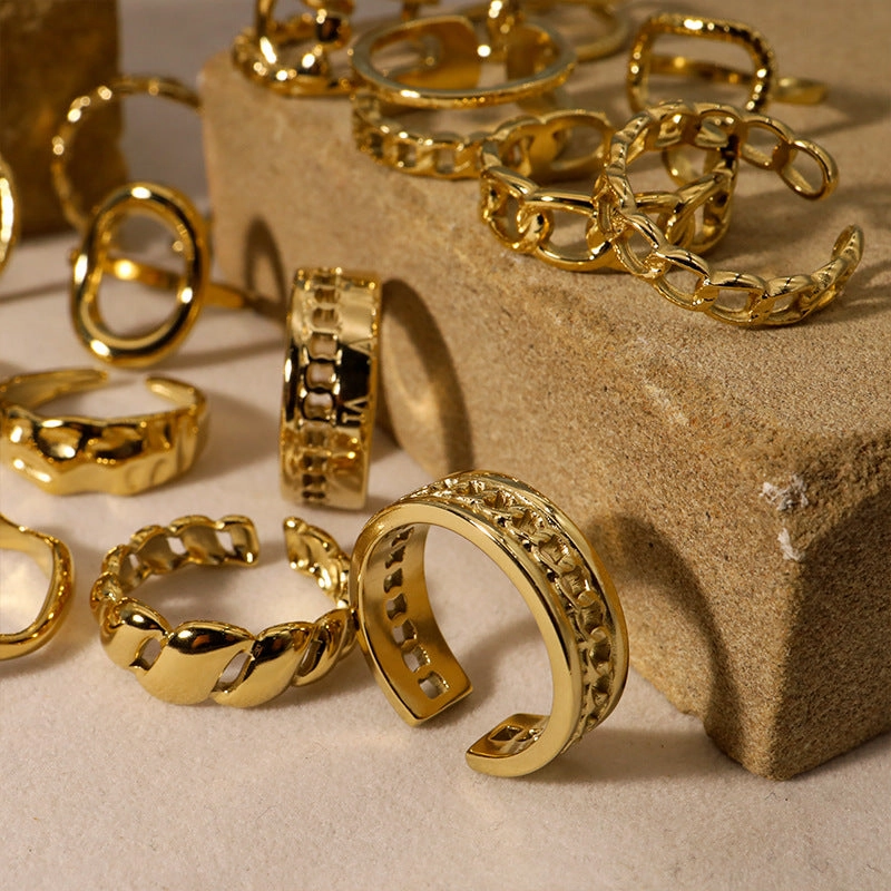 Wholesale French Style Titanium Steel Plated Non Ring