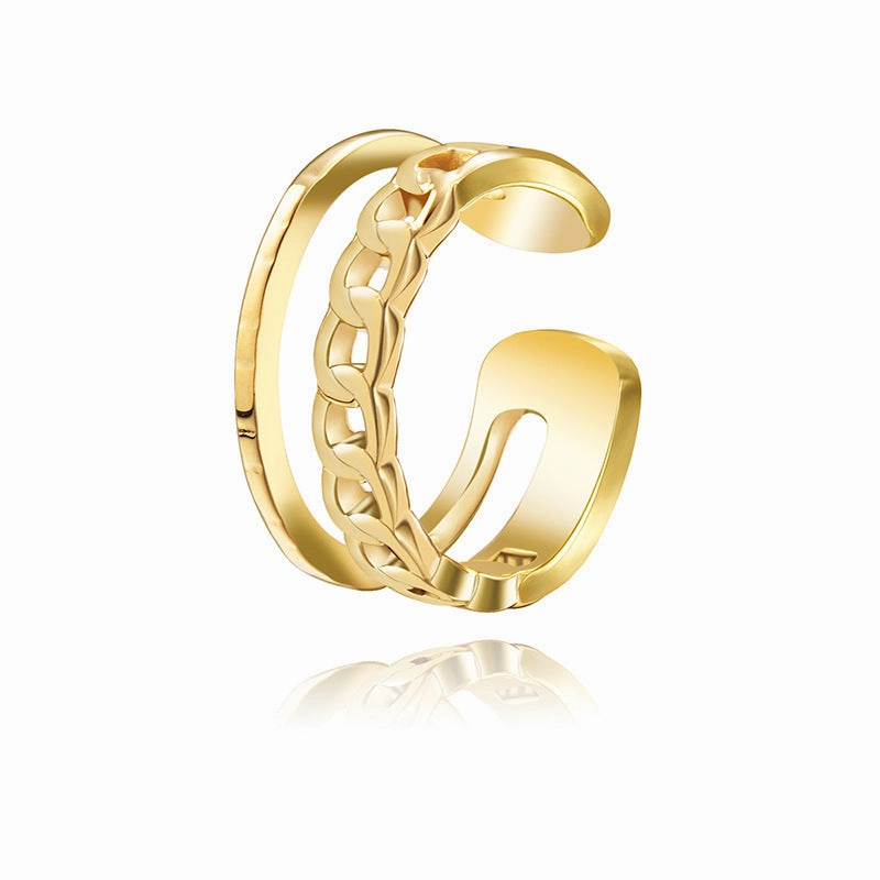 Wholesale French Style Titanium Steel Plated Non Ring