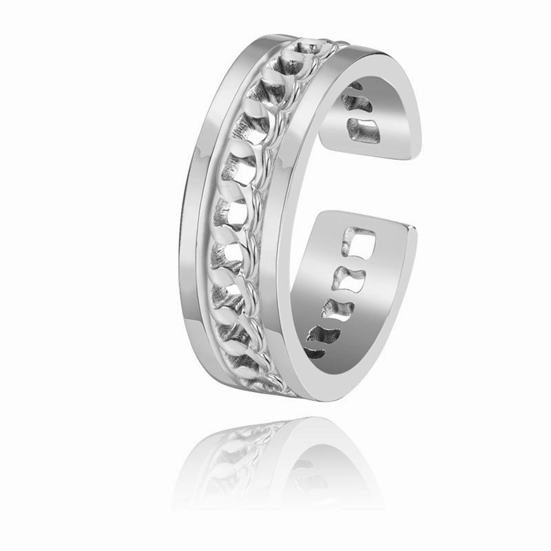 Wholesale French Style Titanium Steel Plated Non Ring