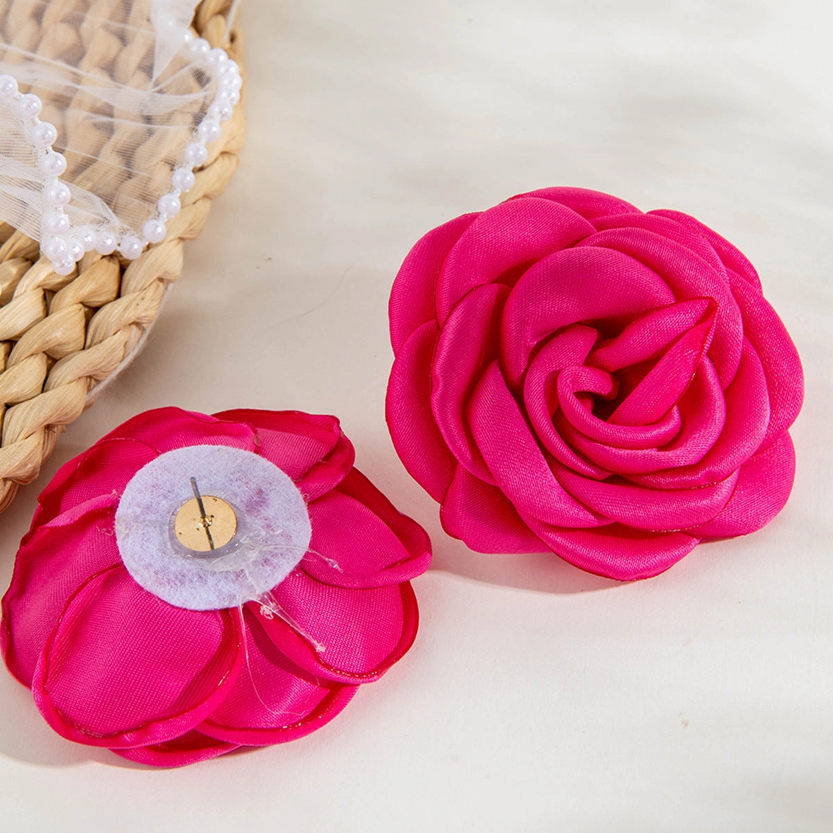 Wholesale Fresh multi-color flower earrings gentle simulation large flower earrings