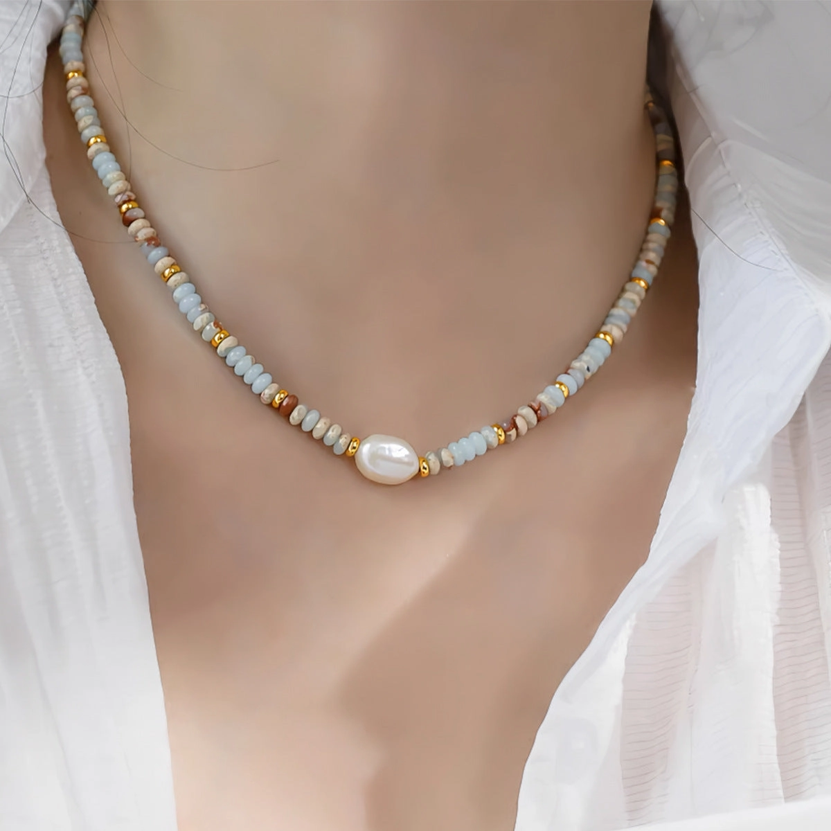 Wholesale freshwater pearl beaded necklace