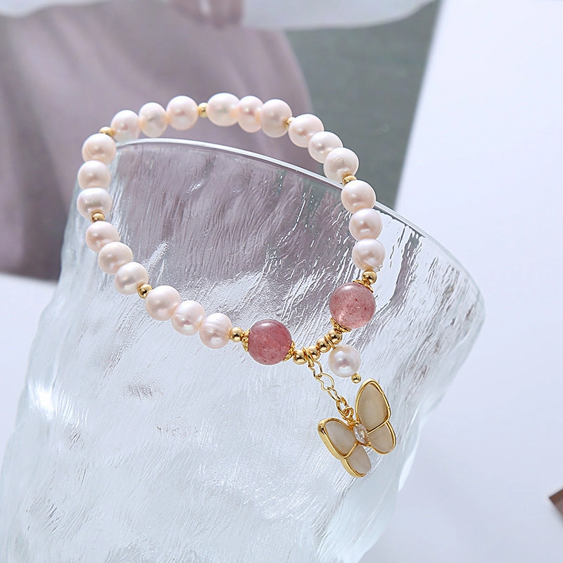 Wholesale Freshwater Pearl Cat Eye Butterfly Bracelet
