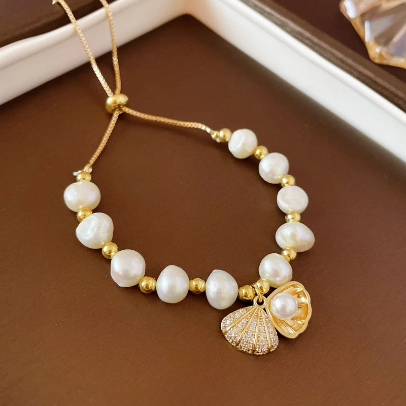 Wholesale Freshwater Pearl Shell Tassel Bracelet