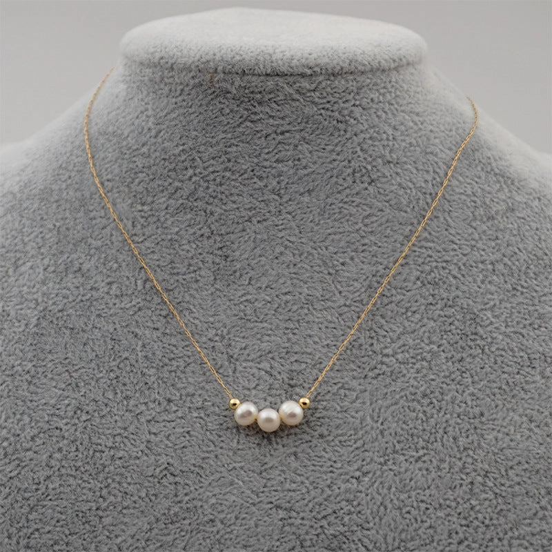 Wholesale Freshwater Pearl Titanium Steel Necklace