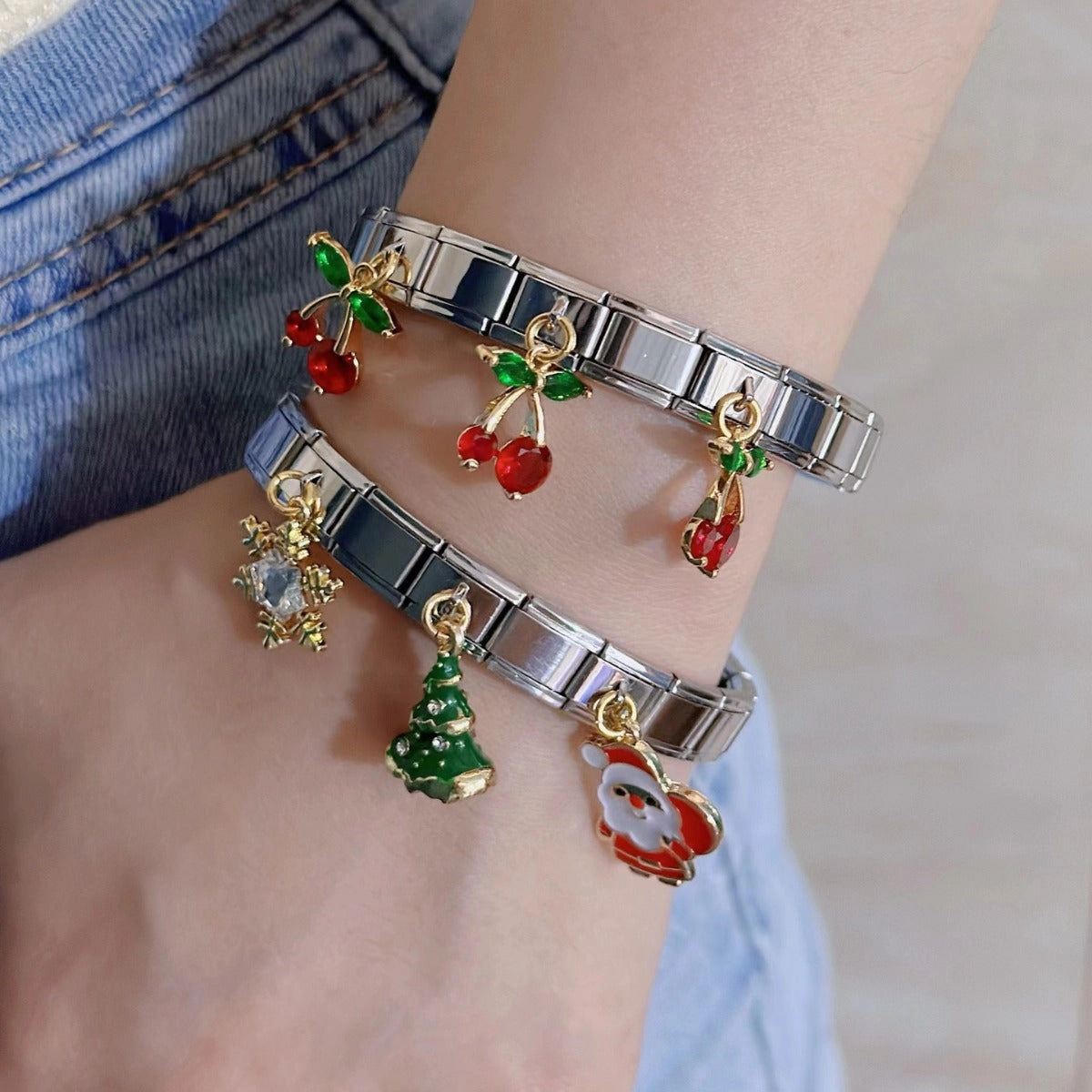 Wholesale Fruit Cherry Creative Christmas Elements Personalized Bracelet