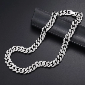 Wholesale Full Diamond 13mm Cuban Hip Hop Men's Necklace