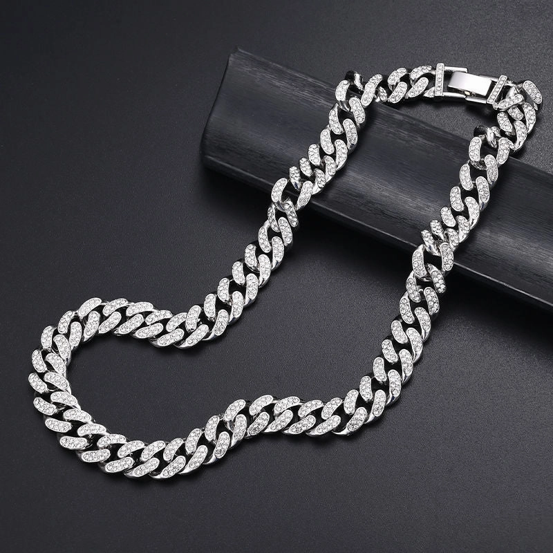 Wholesale Full Diamond 13mm Cuban Hip Hop Men's Necklace