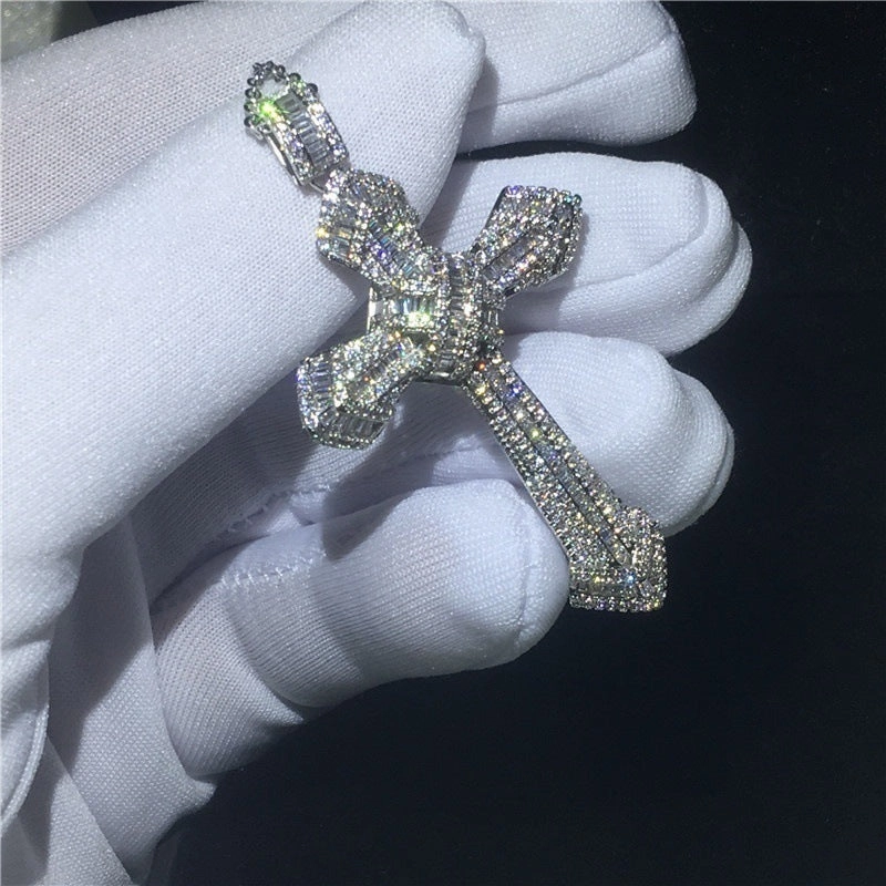 Wholesale Full Diamond Cross Alloy Necklaces