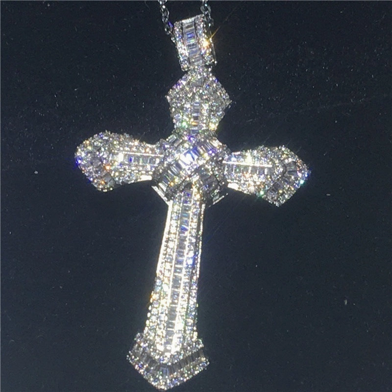 Wholesale Full Diamond Cross Alloy Necklaces