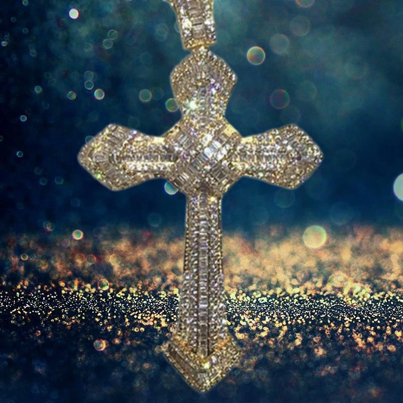 Wholesale Full Diamond Hip Hop Cross Necklaces