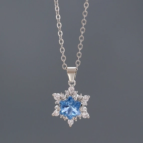 Wholesale full diamond snowflake necklace women's fashion simple Joker autumn and winter sweater chain
