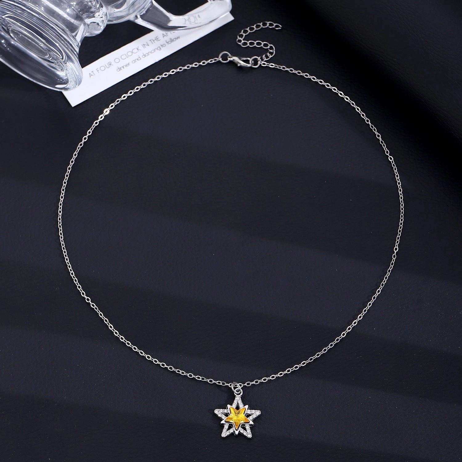 Wholesale full diamond snowflake necklace women's fashion simple Joker autumn and winter sweater chain