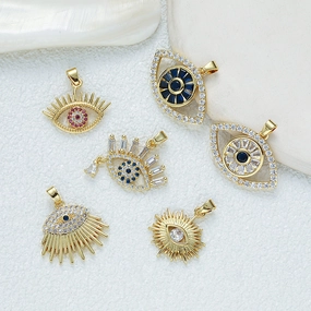 Wholesale Fully Inlaid Zirconia Devil's Eye Necklace DIY Pendant