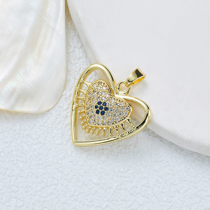 Wholesale Fully Inlaid Zirconia Devil's Eye Necklace DIY Pendant