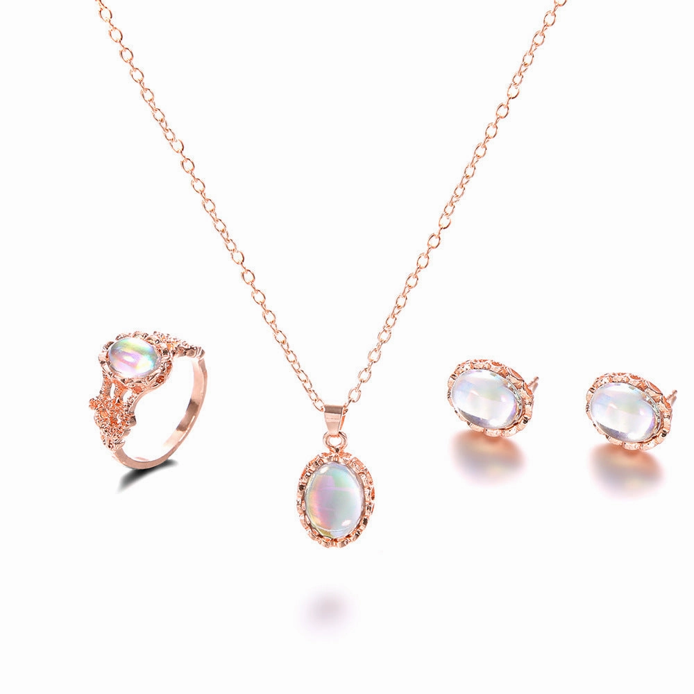 Wholesale Gemstone Alloy Rings Jewelry Sets