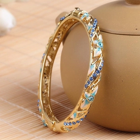 Wholesale Genuine Fine Hollow Diamond Fashion Four-leaf Clover Bracelet