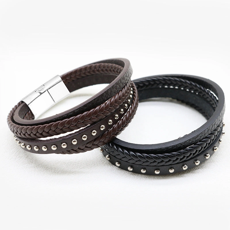 Wholesale Genuine Leather Willow Nail Leather Bracelets
