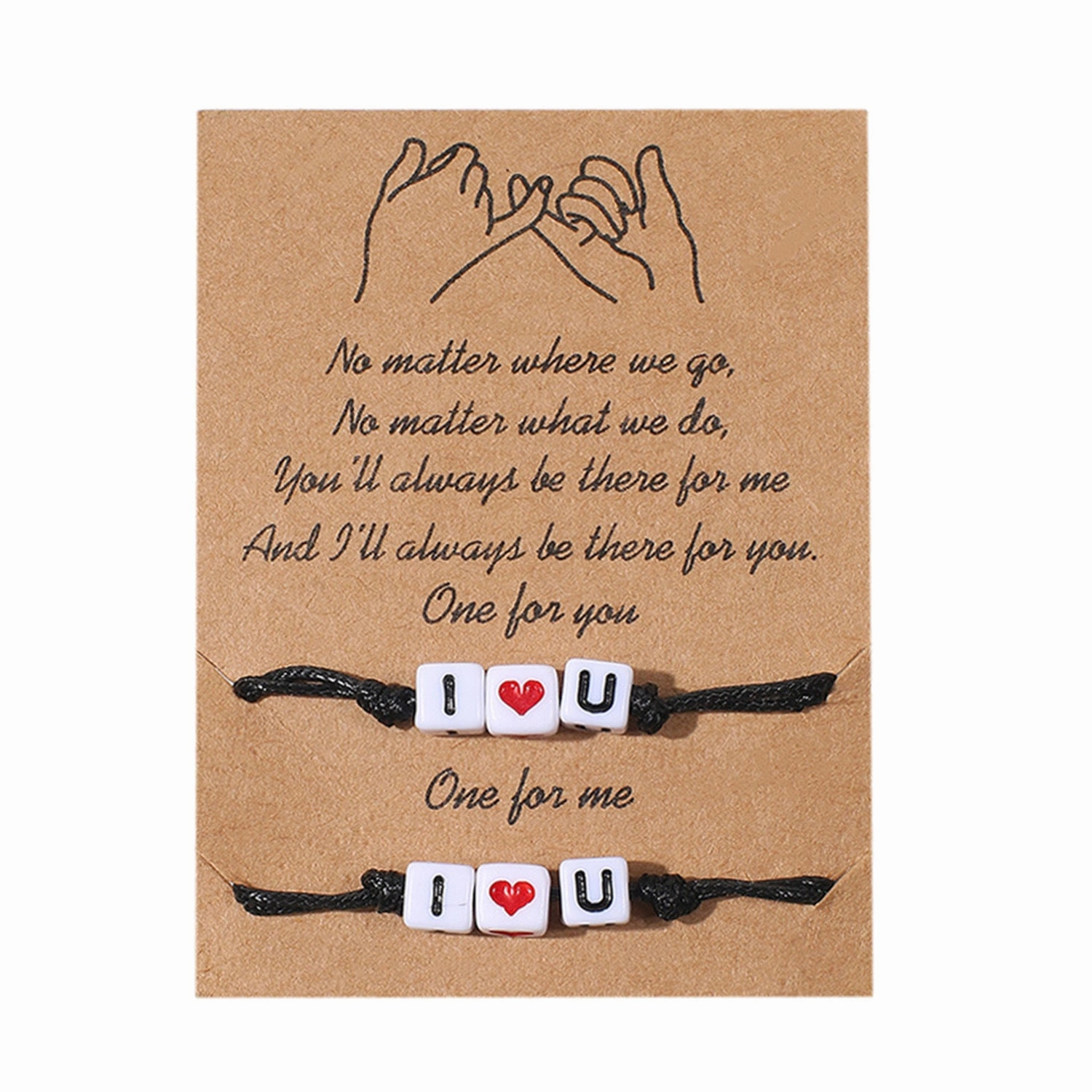 Wholesale Geometric 8-character Volcanic Stone Sunflower 2-piece Braided Adjustable Paper Card Bracelet