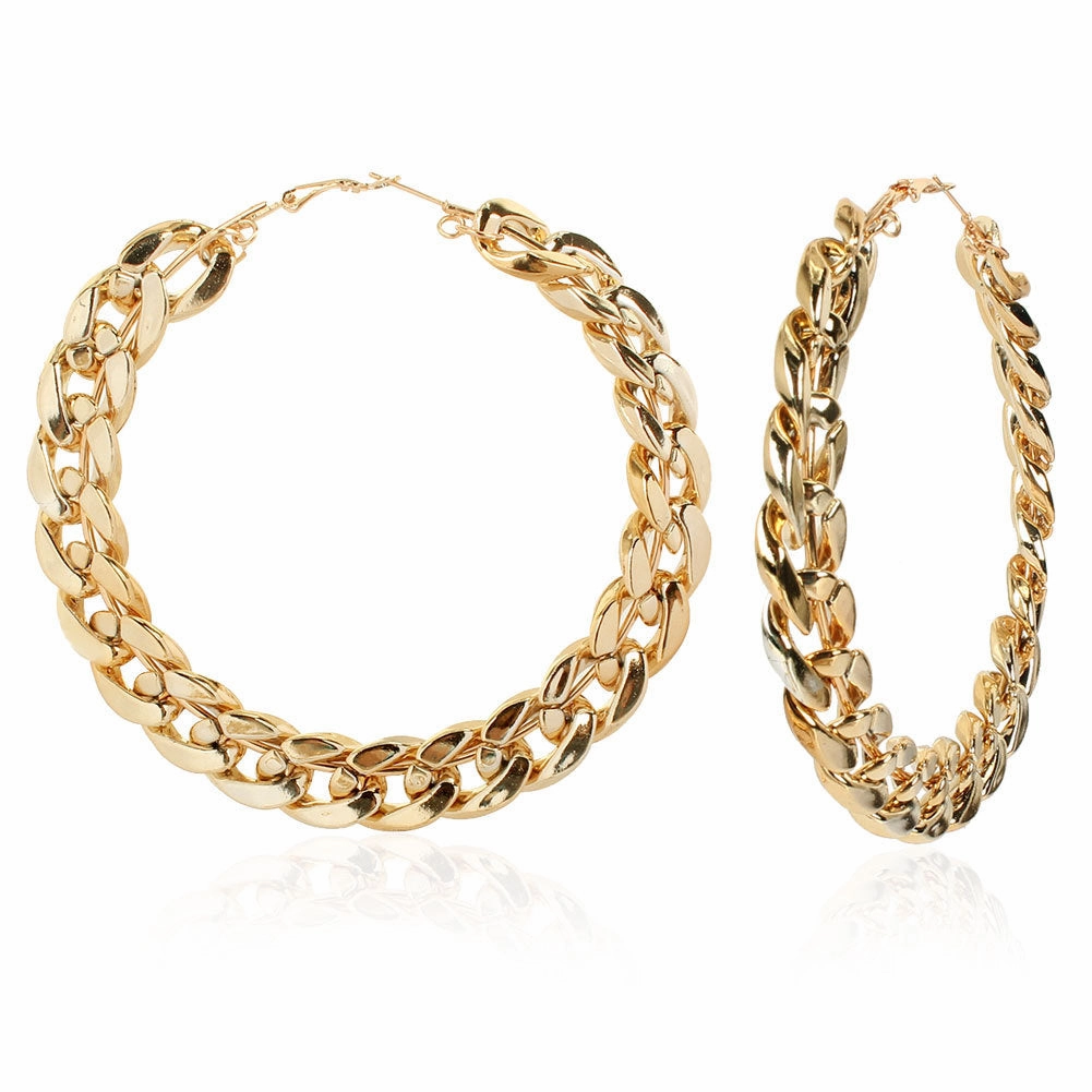 Wholesale Geometric Circular Metal Earrings