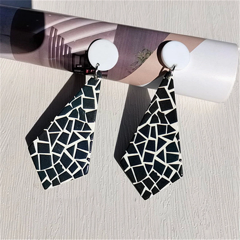 Wholesale Geometric Colorblock Acrylic Earrings