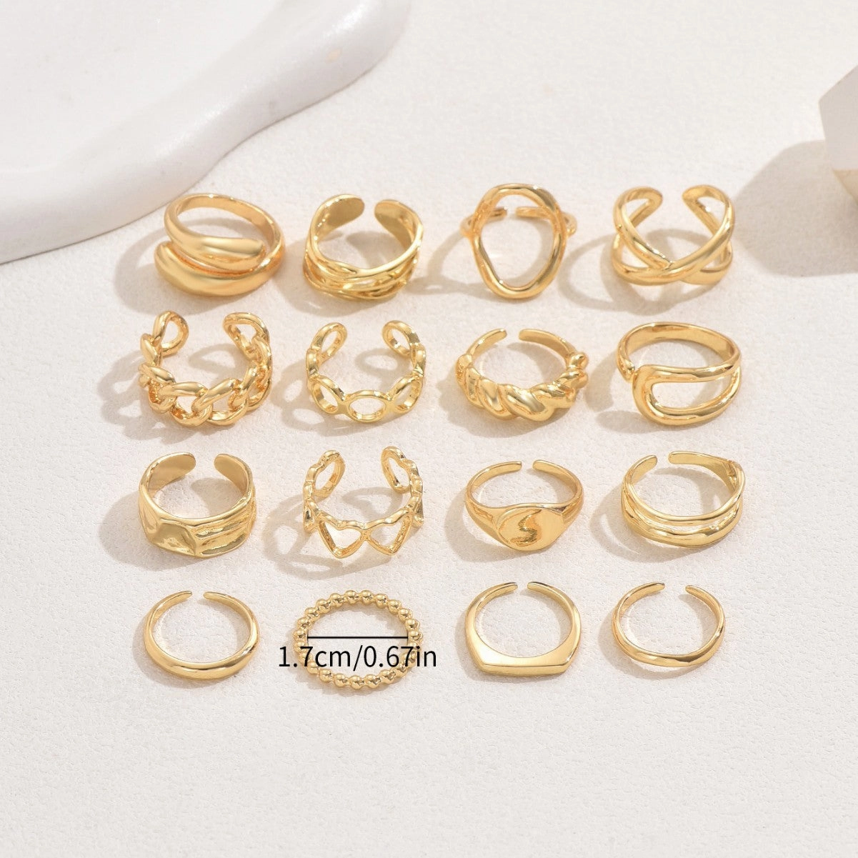 Wholesale Geometric Light Luxury Style Heart Design Open Personality Niche Design Versatile Rings