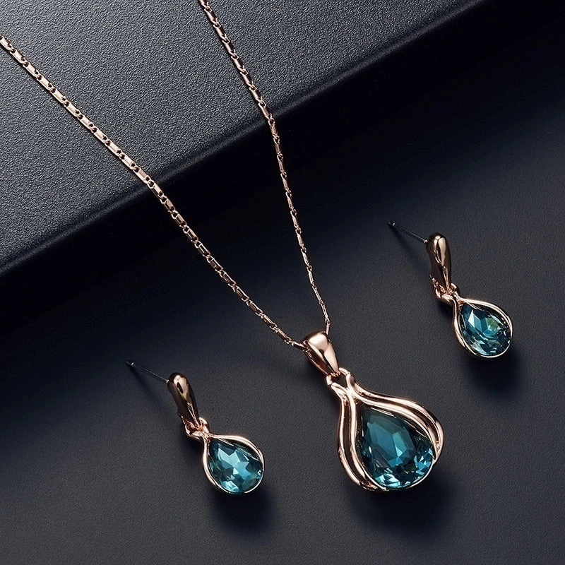 Wholesale Geometric Niche Light Luxury Versatile High-end Earrings and Necklace Set