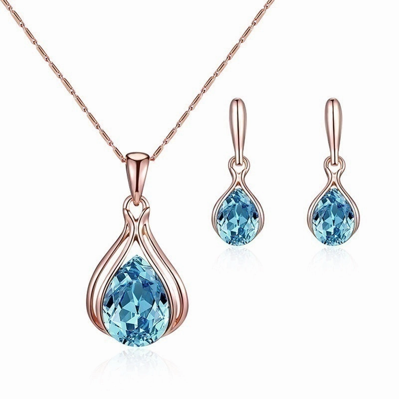 Wholesale Geometric Niche Light Luxury Versatile High-end Earrings and Necklace Set