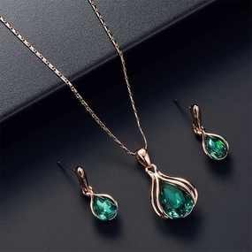 Wholesale Geometric Niche Light Luxury Versatile High-end Earrings and Necklace Set