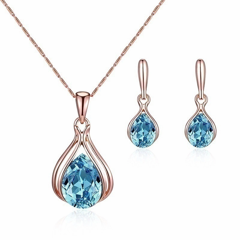 Wholesale Geometric Niche Light Luxury Versatile High-end Earrings and Necklace Set
