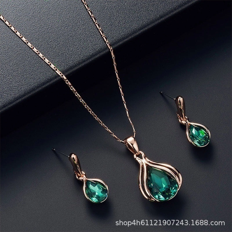 Wholesale Geometric Niche Light Luxury Versatile High-end Earrings and Necklace Set