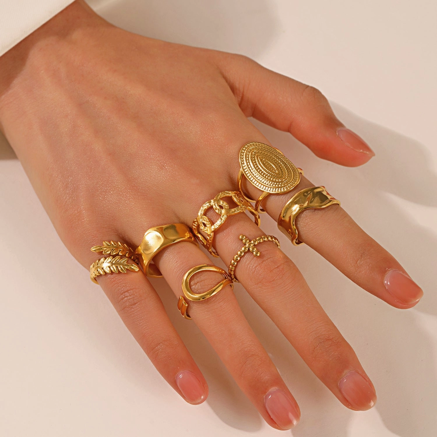 Wholesale Geometric Opening Adjustment Stainless Steel Rings