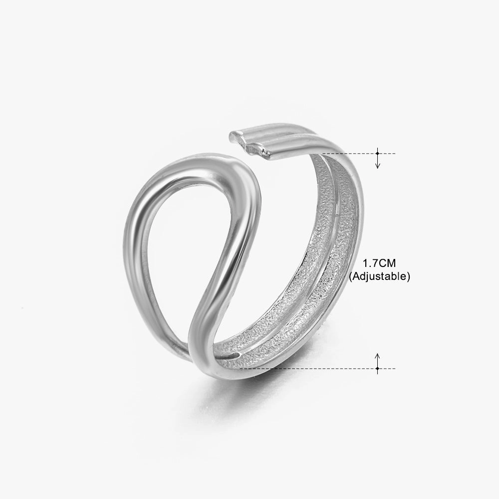 Wholesale Geometric Opening Adjustment Stainless Steel Rings