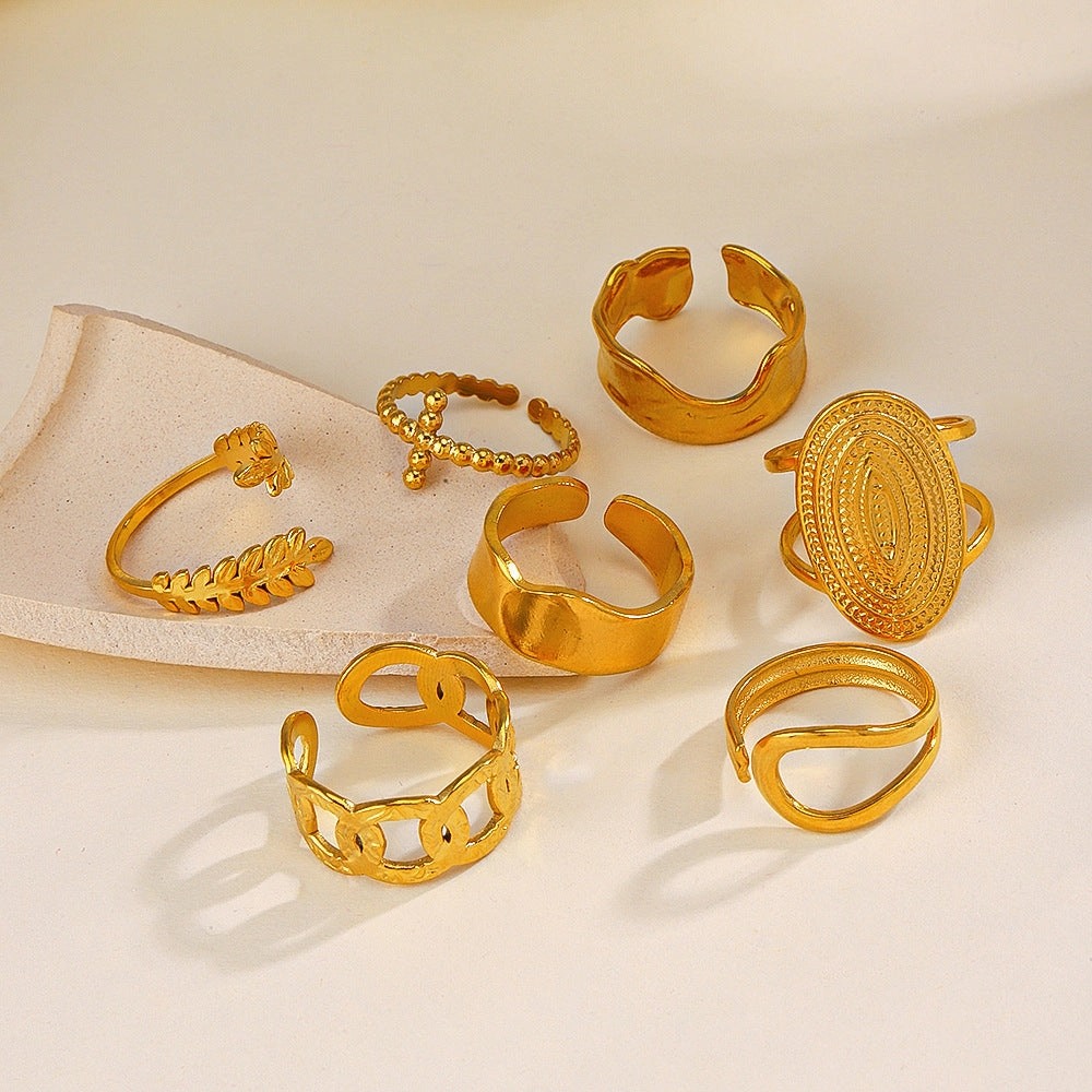 Wholesale Geometric Opening Adjustment Stainless Steel Rings