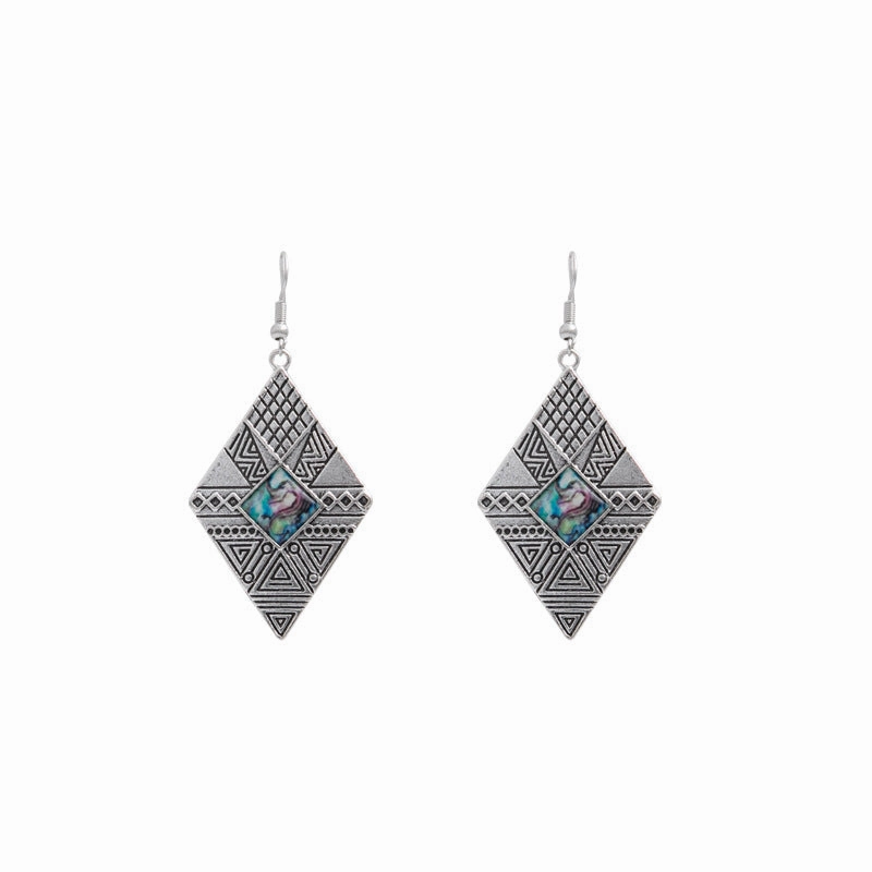 Wholesale Geometric Quadrilateral Alloy Earrings