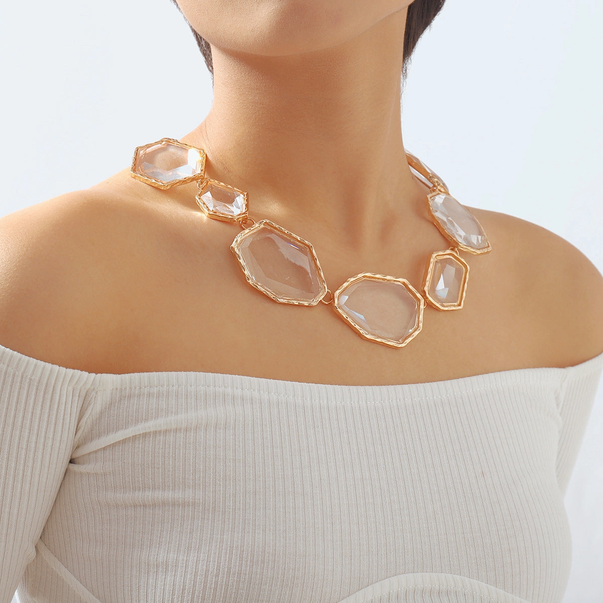 Wholesale Geometric Resin Color Earrings Alloy Necklaces