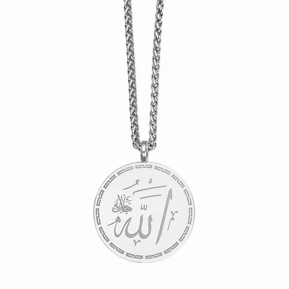 Wholesale Geometric Round Pendant Stainless Steel Necklace