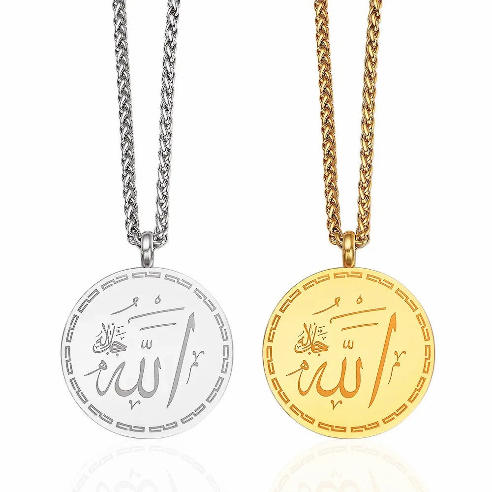 Wholesale Geometric Round Pendant Stainless Steel Necklace