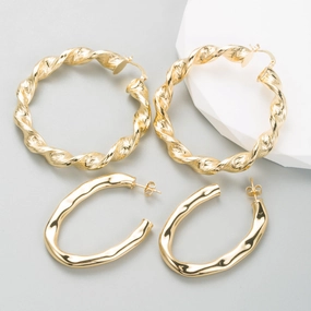Wholesale Geometric Spiral Alloy Earrings