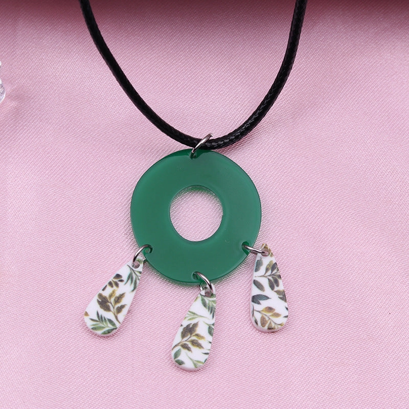 Wholesale Geometric Splicing Hollow Tassel Acrylic Necklaces