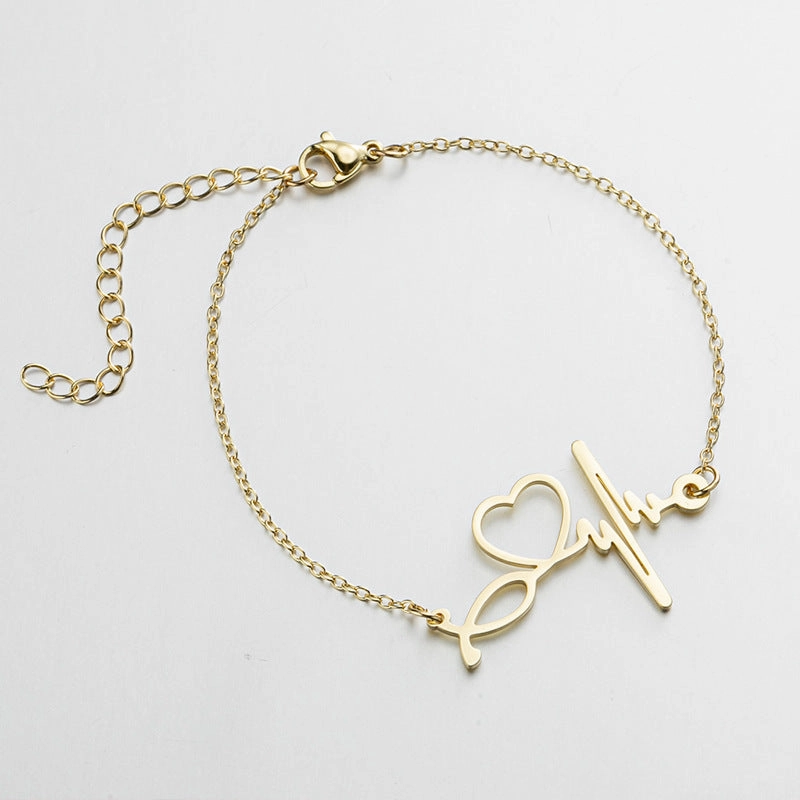 Wholesale Geometric Star Moon Love Bracelet
