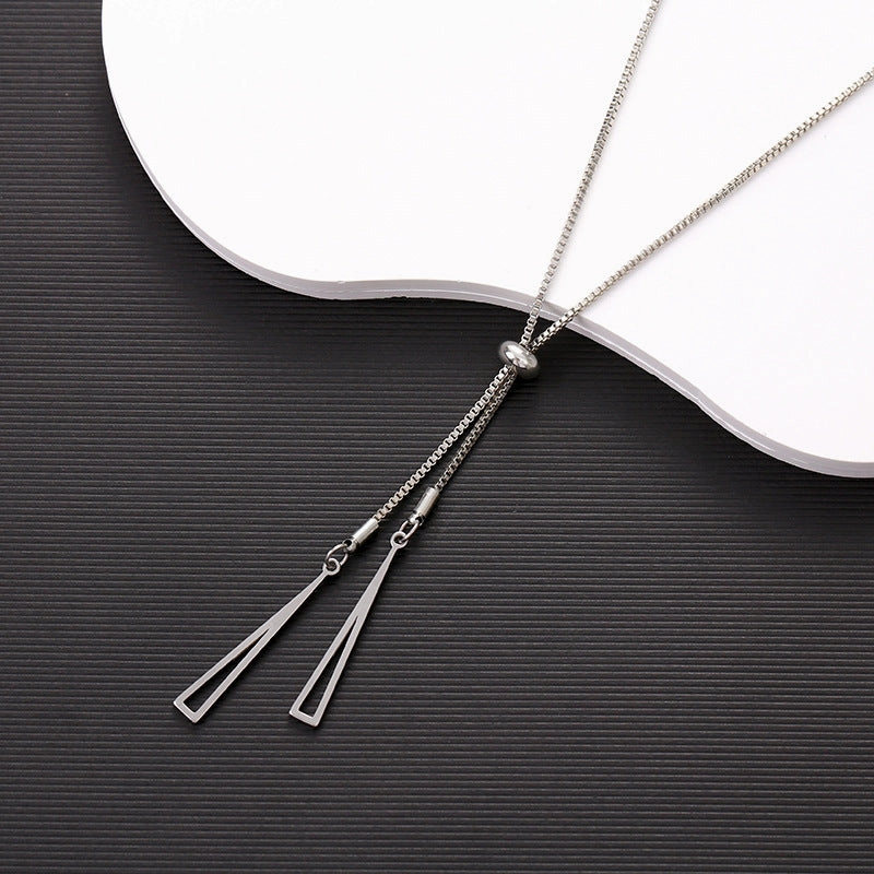 Wholesale Geometric Triangle Necklace Sweater Clavicle Chain
