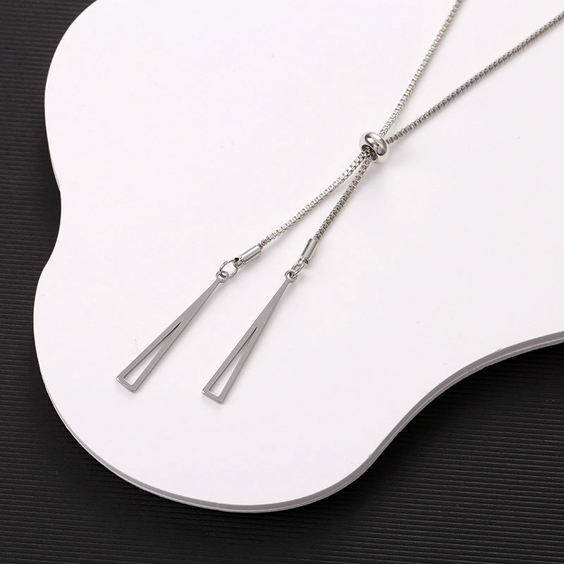 Wholesale Geometric Triangle Necklace Sweater Clavicle Chain