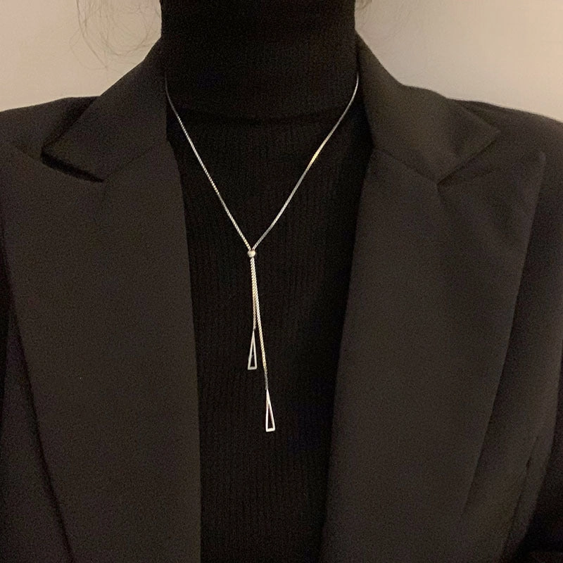 Wholesale Geometric Triangle Necklace Sweater Clavicle Chain